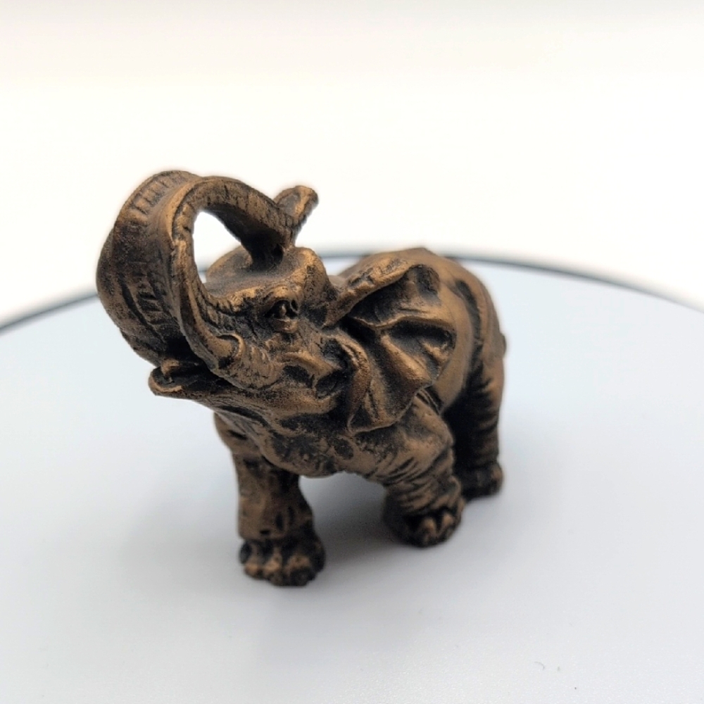 💵2/$10Bundle and Save💵Bronze Goldish Toned Elephant Figurine